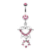 Sparkling Heart Star Dangle Belly Button Ring-WildKlass Jewelry