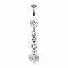 Cascading Prism Heart Belly Button Ring-WildKlass Jewelry