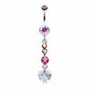 Cascading Prism Heart Belly Button Ring-WildKlass Jewelry