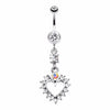 Heart Dazzle Belly Button Ring-WildKlass Jewelry