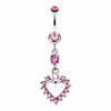 Heart Dazzle Belly Button Ring-WildKlass Jewelry