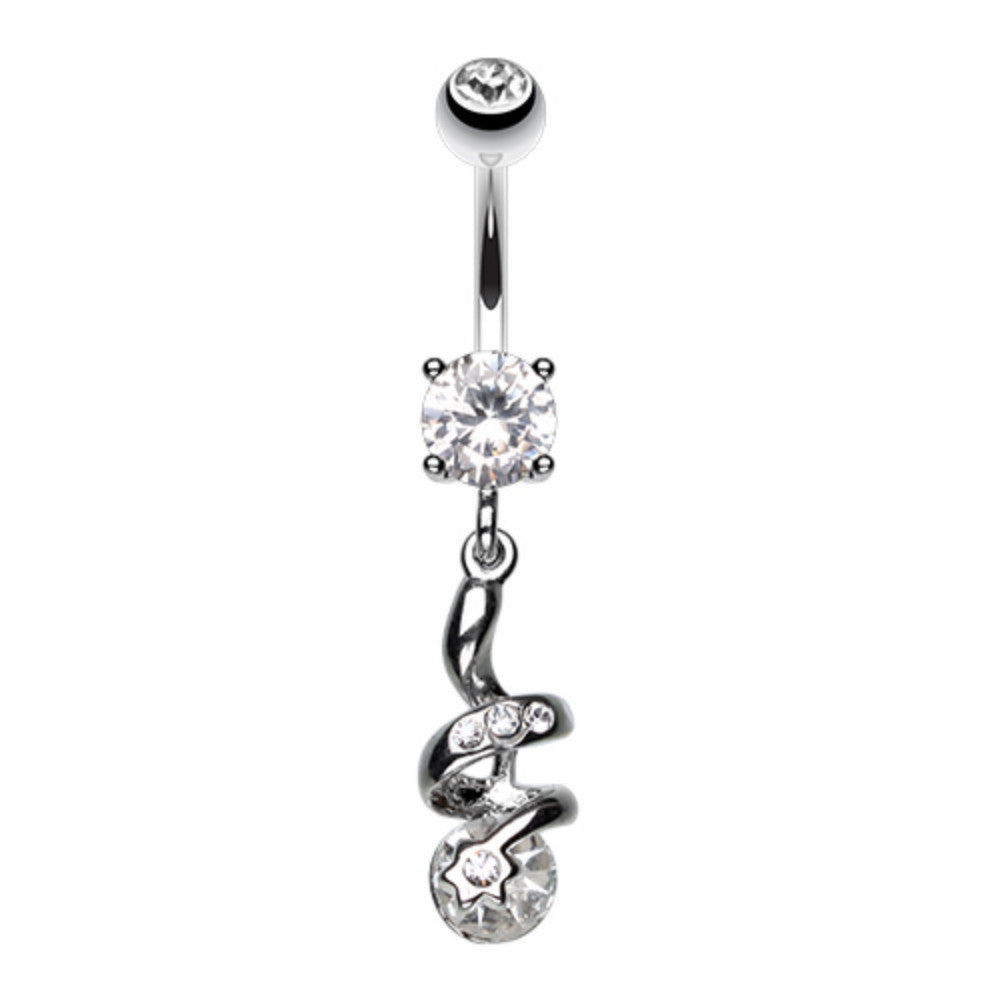 Sparkle Star Gem Swirl Belly Button Ring – WildKlass Jewelry