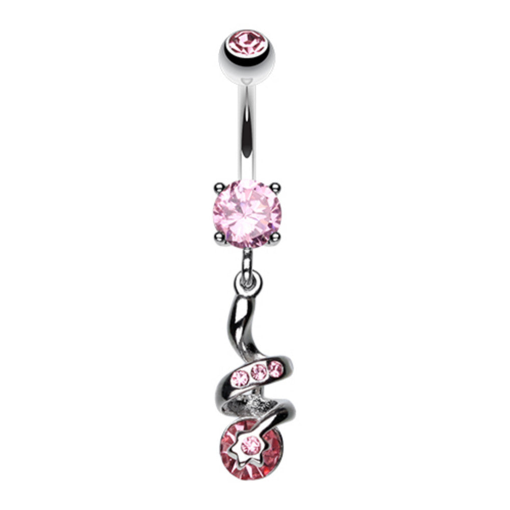 Sparkle Star Gem Swirl Belly Button Ring – WildKlass Jewelry