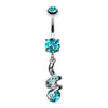 Sparkle Star Gem Swirl Belly Button Ring-WildKlass Jewelry