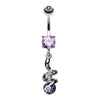 Sparkle Star Gem Swirl Belly Button Ring-WildKlass Jewelry