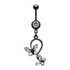 Blackline Butterfly Gem Loop Belly Button Ring-WildKlass Jewelry