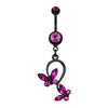 Blackline Butterfly Gem Loop Belly Button Ring-WildKlass Jewelry