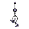 Blackline Butterfly Gem Loop Belly Button Ring-WildKlass Jewelry