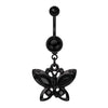 Blackline Butterfly Sparkle Belly Button Ring-WildKlass Jewelry