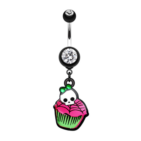Emo Skull Cupcake Belly Button Ring-WildKlass Jewelry