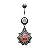 Black Widow's Rose Belly Button Ring-WildKlass Jewelry