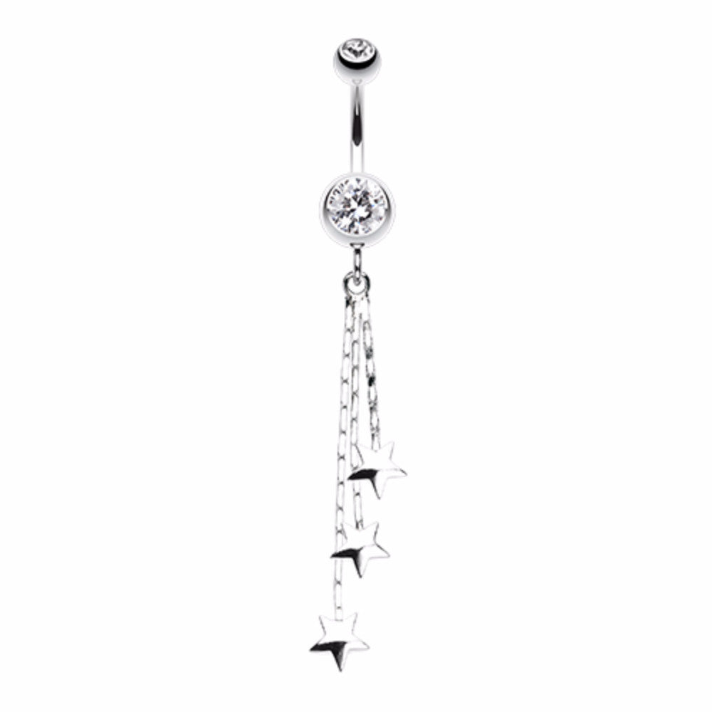 Triple Falling Star Belly Button Ring – WildKlass Jewelry