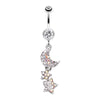 Star and Moon Lit Sky Belly Button Ring-WildKlass Jewelry