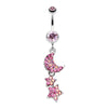 Star and Moon Lit Sky Belly Button Ring-WildKlass Jewelry