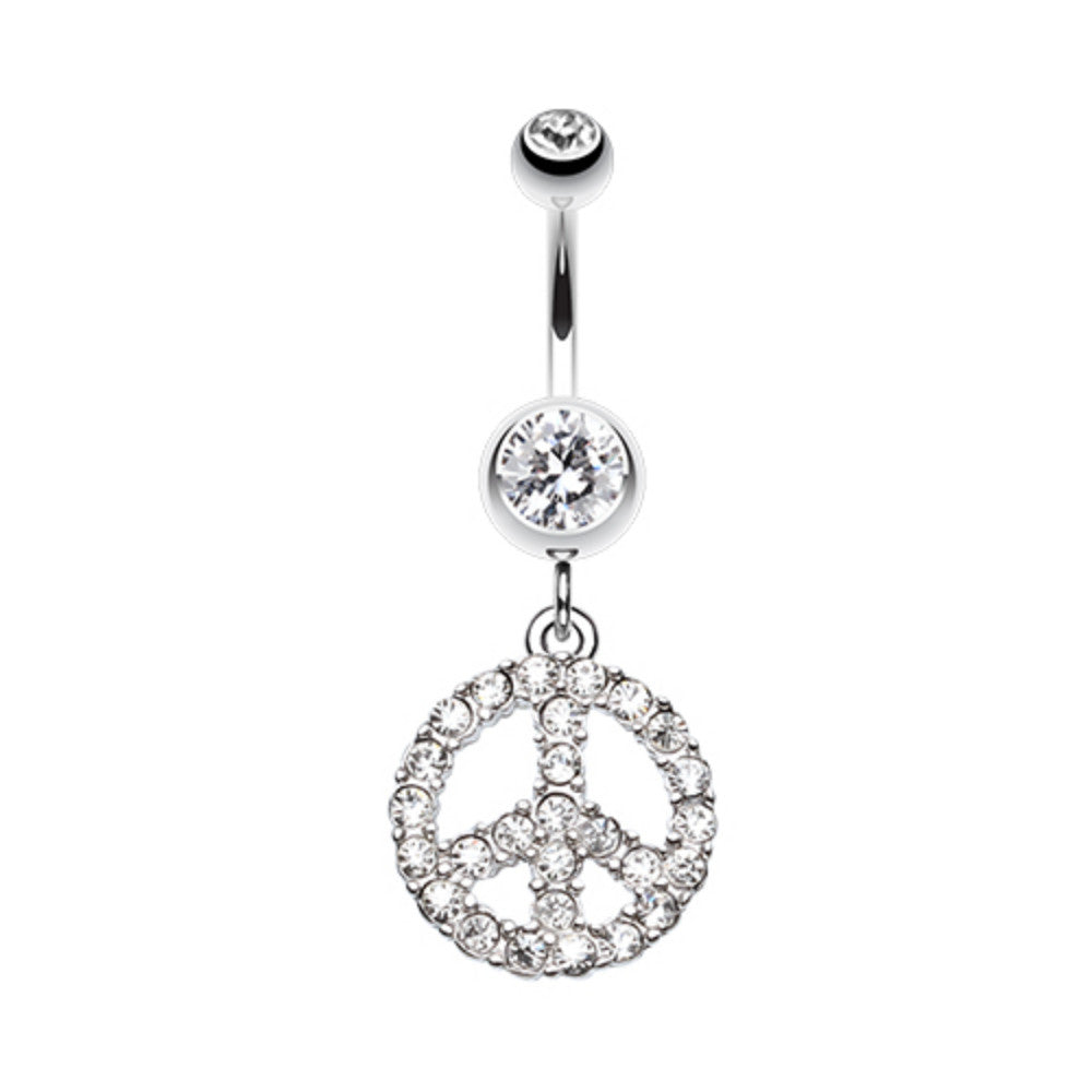 Slammin' Bedazzled Peace Symbol Belly Button Ring – WildKlass Jewelry