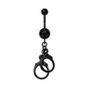 Blackline Handcuff Sparkle Belly Button Ring-WildKlass Jewelry