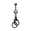 Blackline Handcuff Sparkle Belly Button Ring-WildKlass Jewelry