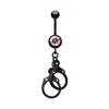 Blackline Handcuff Sparkle Belly Button Ring-WildKlass Jewelry