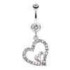 Precious Hearts Sparkle Belly Button Ring-WildKlass Jewelry