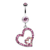 Precious Hearts Sparkle Belly Button Ring-WildKlass Jewelry