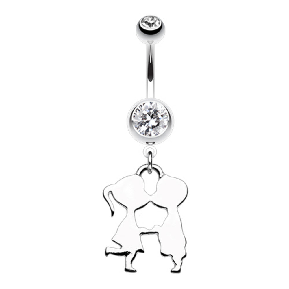 Upside Down Cross Gem Dangle Belly Button Ring – WildKlass Jewelry