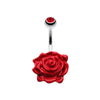 Glossy Rose Belly Button Ring-WildKlass Jewelry