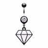 Urban Diamond Cast Belly Button Ring-WildKlass Jewelry