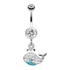 Adorable Whale Multi-Gem Belly Button Ring-WildKlass Jewelry