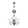 Venom Spider Multi-Gem Belly Button Ring-WildKlass Jewelry