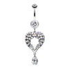 Heart Wings Crystalline Belly Button Ring-WildKlass Jewelry