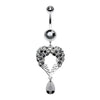 Heart Wings Crystalline Belly Button Ring-WildKlass Jewelry