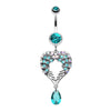 Heart Wings Crystalline Belly Button Ring-WildKlass Jewelry