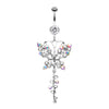 Opulent Butterfly Multi-Gem Belly Button Ring-WildKlass Jewelry