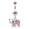 Elephant Walk Dangle Belly Button Ring-WildKlass Jewelry