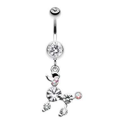 Poodle Sparkle Belly Button Ring-WildKlass Jewelry