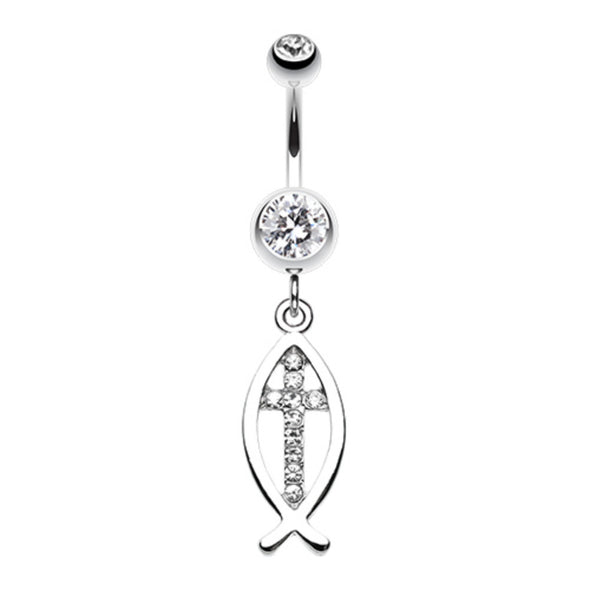 Agape Cross Belly Button Ring-WildKlass Jewelry