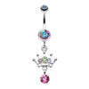 Crown Sparkle Belly Button Ring-WildKlass Jewelry