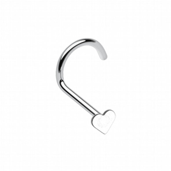 Steel Heart Nose Screw Ring-WildKlass Jewelry