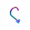 Colorline Heart Nose Screw Ring-WildKlass Jewelry