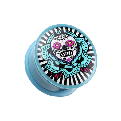 Urban Fuse Sugar Skull Single Flared Ear Gauge Plug-WildKlass Jewelry