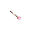 Rose Gold Opal Sparkle Nose Stud Ring 316L Surgical Steel-WildKlass Jewelry