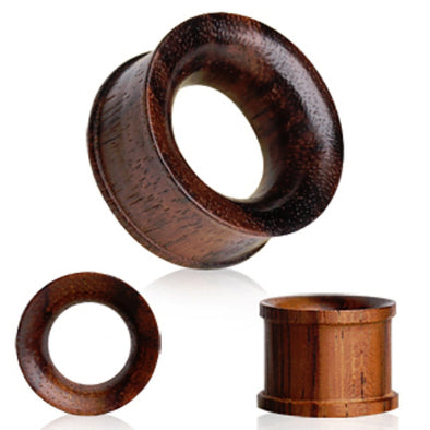 Organic Sono Wood Flesh Tunnel Plug with Double Flares-WildKlass Jewelry