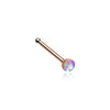 Rose Gold Opal Sparkle Nose Stud Ring 316L Surgical Steel-WildKlass Jewelry