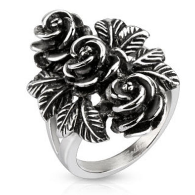 Bundle of Vintage Roses Cast Ring 316L Stainless Steel-WildKlass Jewelry