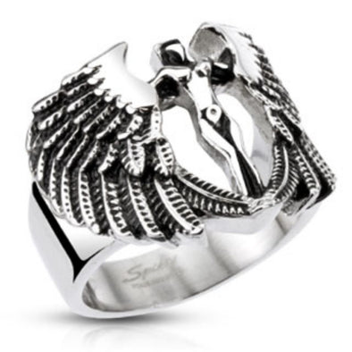 Archangel Goddess Cast Ring Stainless Steel-WildKlass Jewelry