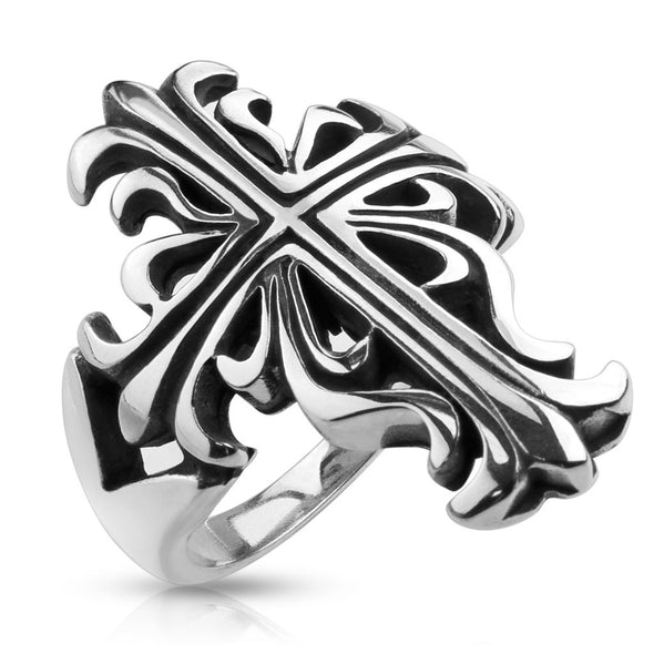 Celtic Cross Casted Stainless Steel Ring-WildKlass Jewelry