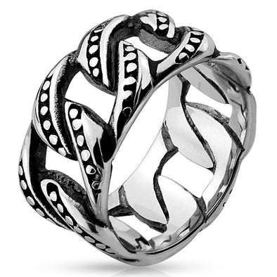 Casted Chain Links Stainless Steel Ring-WildKlass Jewelry