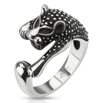 Ancient Feline Cast Ring Stainless Steel-WildKlass Jewelry