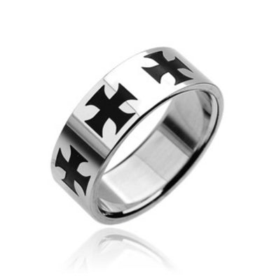 Black Celtic Crosses 316L Stainless Steel Ring-WildKlass Jewelry