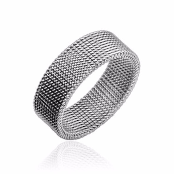 Flexible Stainless Steel Mesh Screen Ring-WildKlass Jewelry